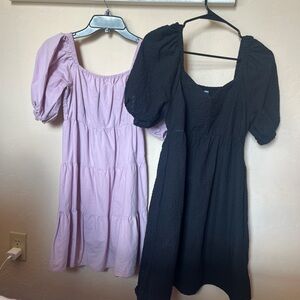 Old Navy Black Dress and Purple Dress